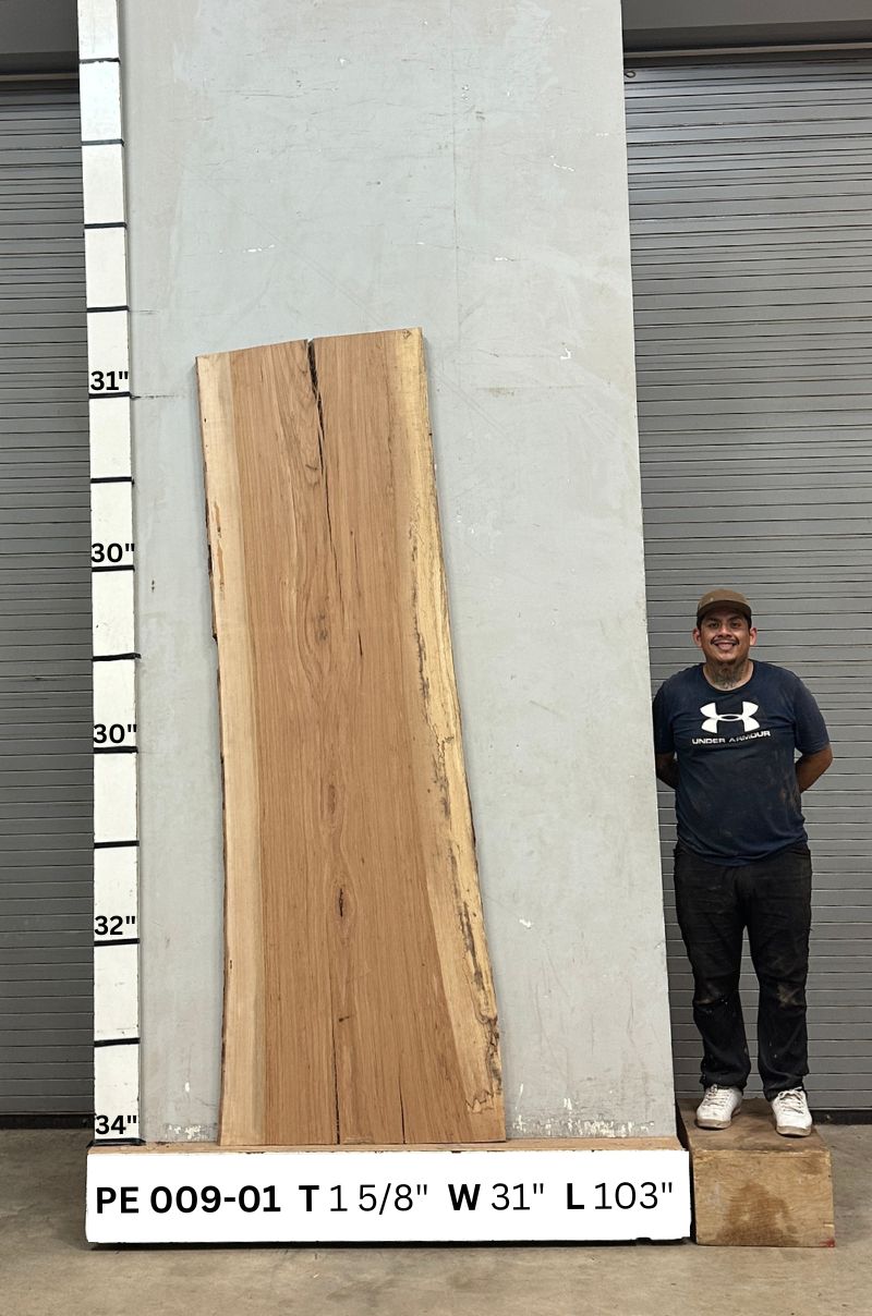 Live Edge Pecan Wood Slab - Back PE-009-01