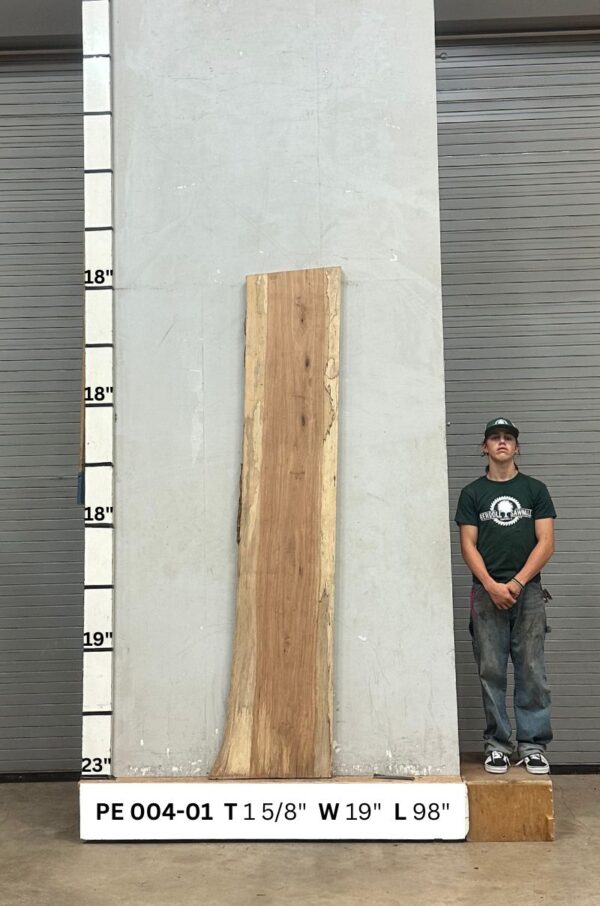 Live Edge Pecan Wood Slab - Front PE-004-01