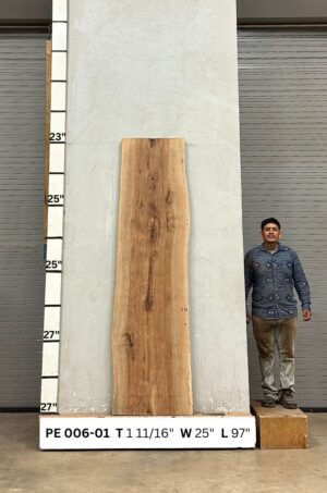 Live Edge Pecan Wood Slab - Front PE-006-01