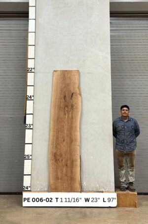 Live Edge Pecan Wood Slab - Front PE-006-02