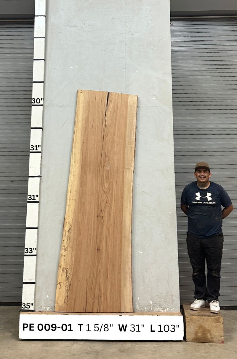 Live Edge Pecan Wood Slab - Front PE-009-01