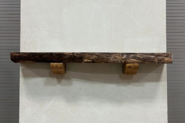 Live Edge Walnut Wood Fireplace Mantel - Front WAM-006