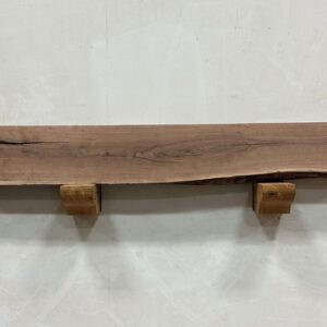 Live Edge Walnut Wood Fireplace Mantel - Top WAM-006