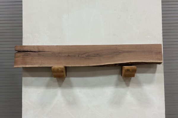 Live Edge Walnut Wood Fireplace Mantel - Top WAM-006