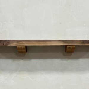 Milled Edge Walnut Wood Fireplace Mantel - Front WAM-005