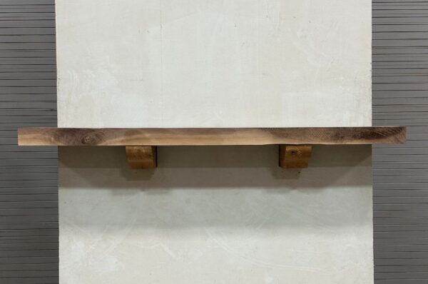 Milled Edge Walnut Wood Fireplace Mantel - Front WAM-005