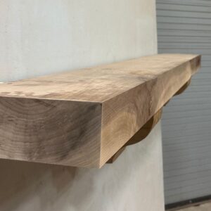 Milled Edge Walnut Wood Fireplace Mantel - Side WAM-005