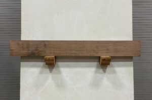 Milled Edge Walnut Wood Fireplace Mantel - Top WAM-005