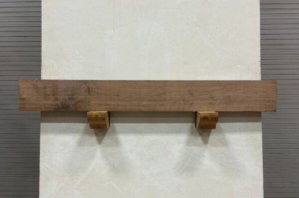Milled Edge Walnut Wood Fireplace Mantel - Top WAM-005