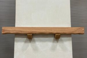 Sculpted Edge Pecan Fireplace Mantel - Top PEM-019