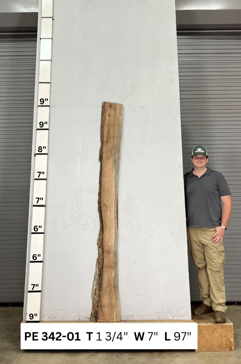 Live Edge Pecan Wood Slab - Back PE-342-01