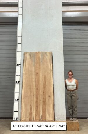 Live Edge Pecan Wood Slab - Front PE-Glue Up-032-01