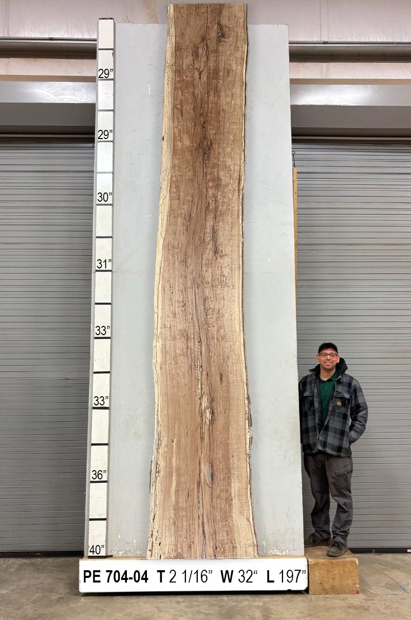 Live Edge Pecan Wood Slab - Front PE-704-04