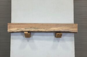 Live Edge Pecan Wood Fireplace Mantel - Top PEM-227