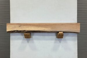 Live Edge Pecan Wood Fireplace Mantel - Top PEM-231