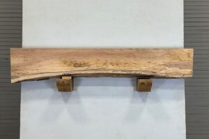 Live Edge Pecan Wood Fireplace Mantel - Top PEM-235