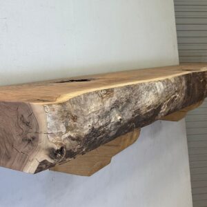 Live Edge Walnut Wood Fireplace Mantel - Side WAM-008