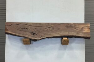 Live Edge Walnut Wood Fireplace Mantel - Top WAM-009