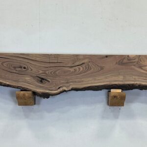 Live Edge Walnut Wood Fireplace Mantel - Top WAM-009