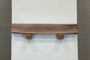 Live Edge Walnut Wood Fireplace Mantel - Top WAM-010