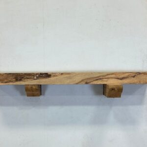 Milled Edge Pecan Wood Fireplace Mantel - Front PEM-219