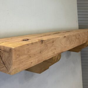 Milled Edge Pecan Wood Fireplace Mantel - Side PEM-221