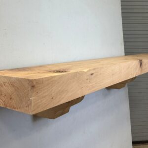 Milled Edge Pecan Wood Fireplace Mantel - Side PEM-229