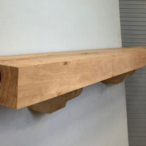 Milled Edge Pecan Wood Fireplace Mantel - Side PEM-230