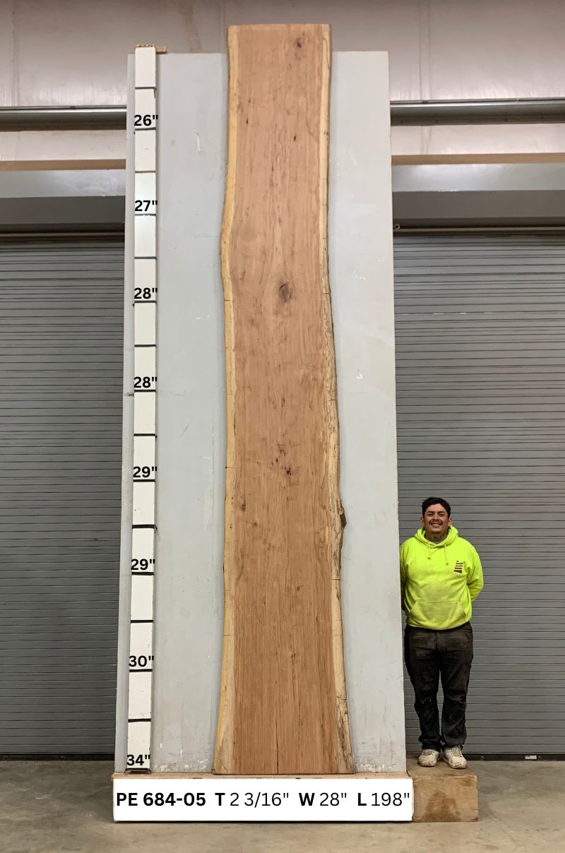 Live Edge Pecan Wood Slab - Back PE-684-05