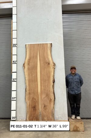 Live Edge Pecan Wood Slab - Front PE-011-01-02