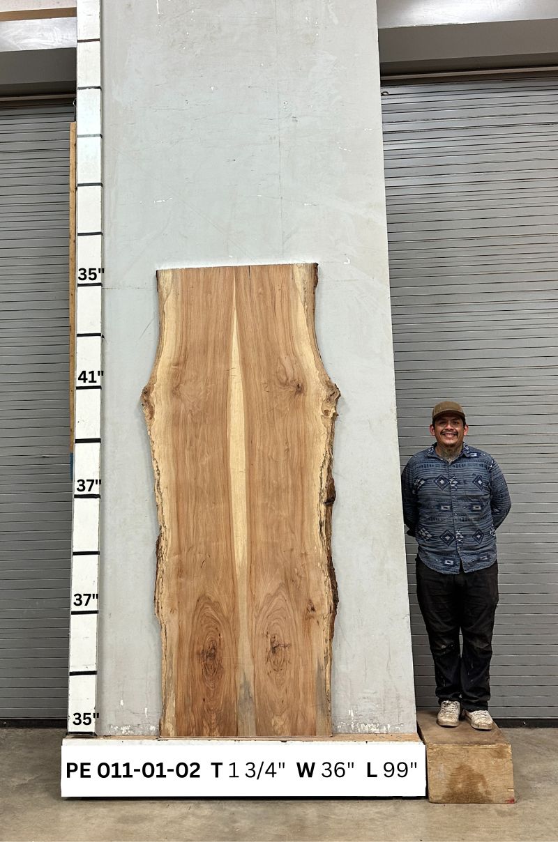 Live Edge Pecan Wood Slab - Front PE-011-01-02