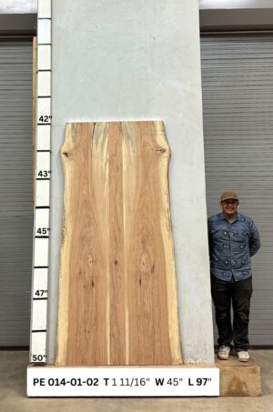 Live Edge Pecan Wood Slab - Front PE-014-0102