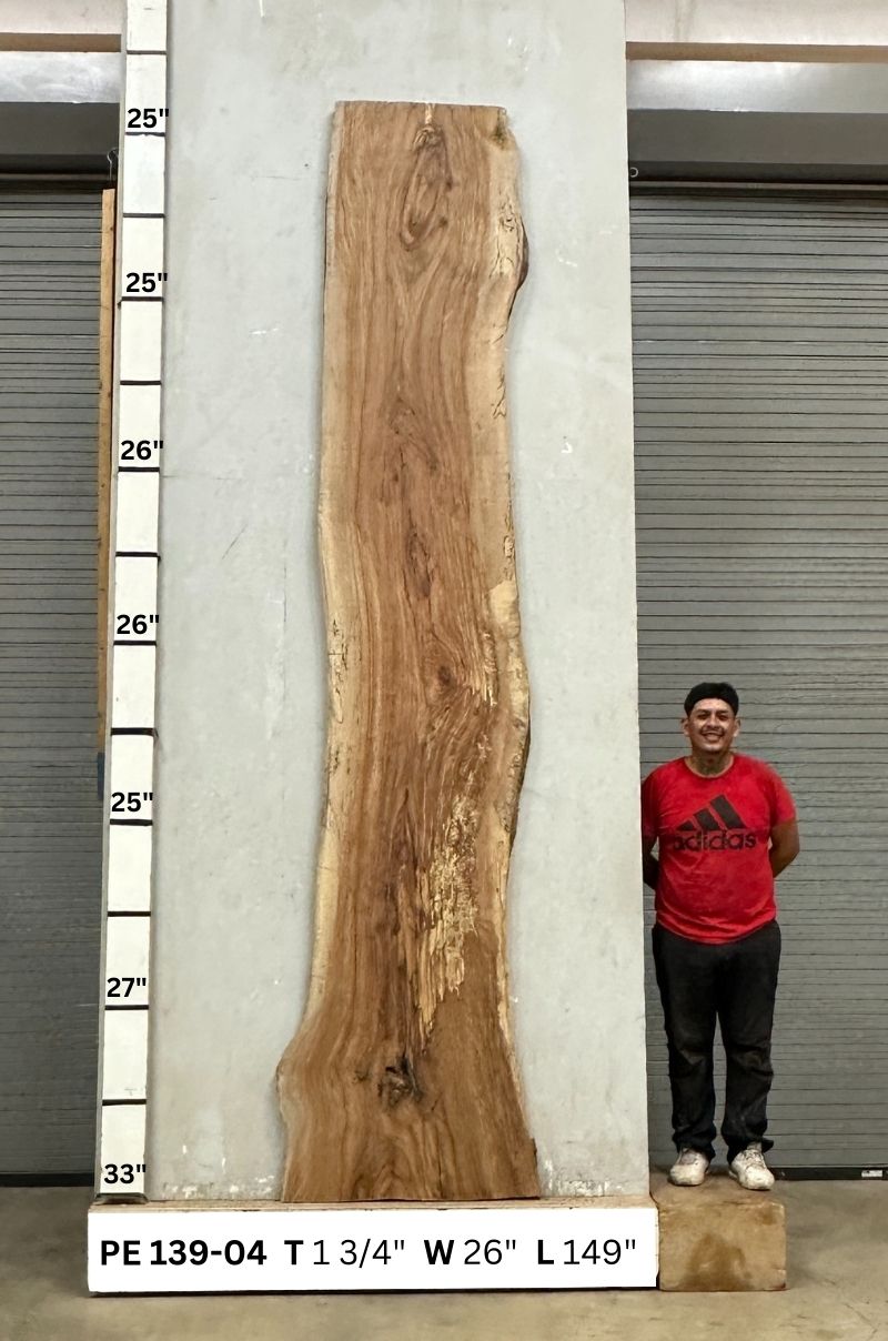 Live Edge Pecan Wood Slab - Front PE-139-04