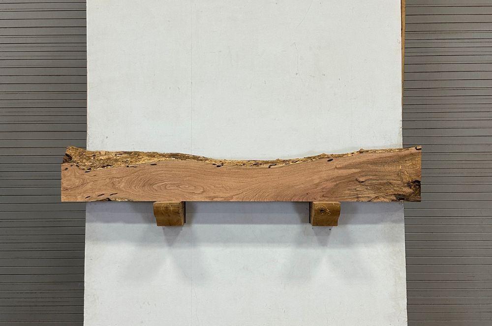Live Edge Mesquite Fireplace Mantel - Bottom MEM-028