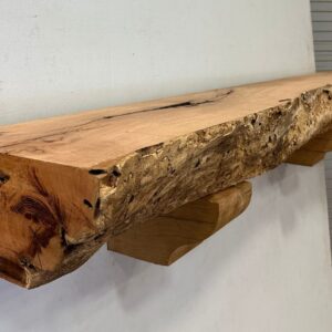 Live Edge Mesquite Fireplace Mantel - Side MEM-028