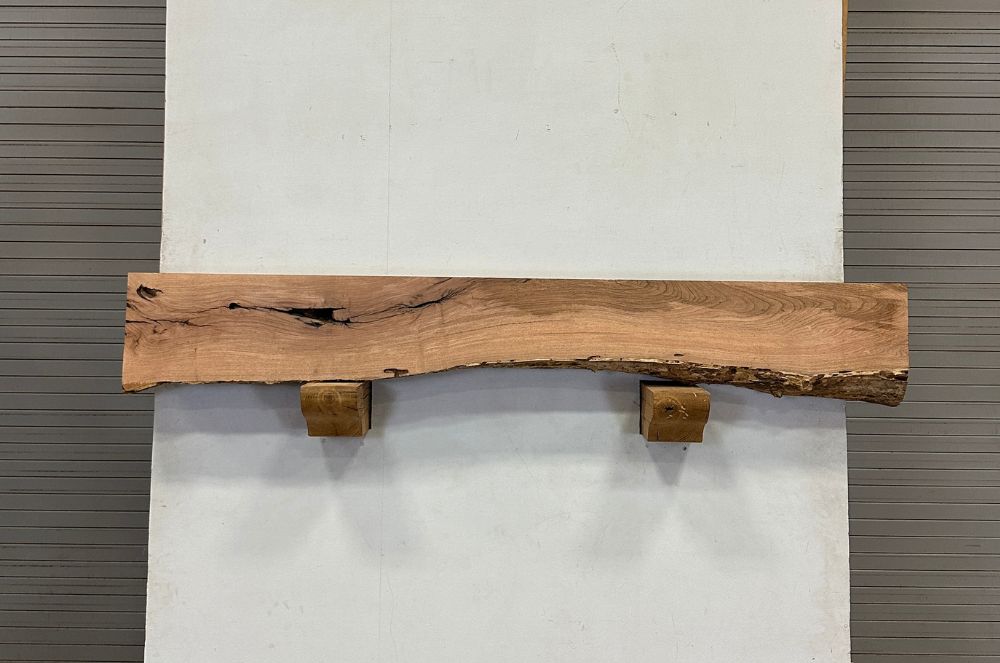 Live Edge Mesquite Fireplace Mantel - Top MEM-028