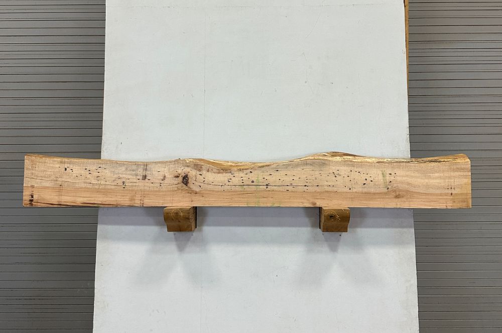 Live Edge Pecan Fireplace Mantel - Bottom PEM-237