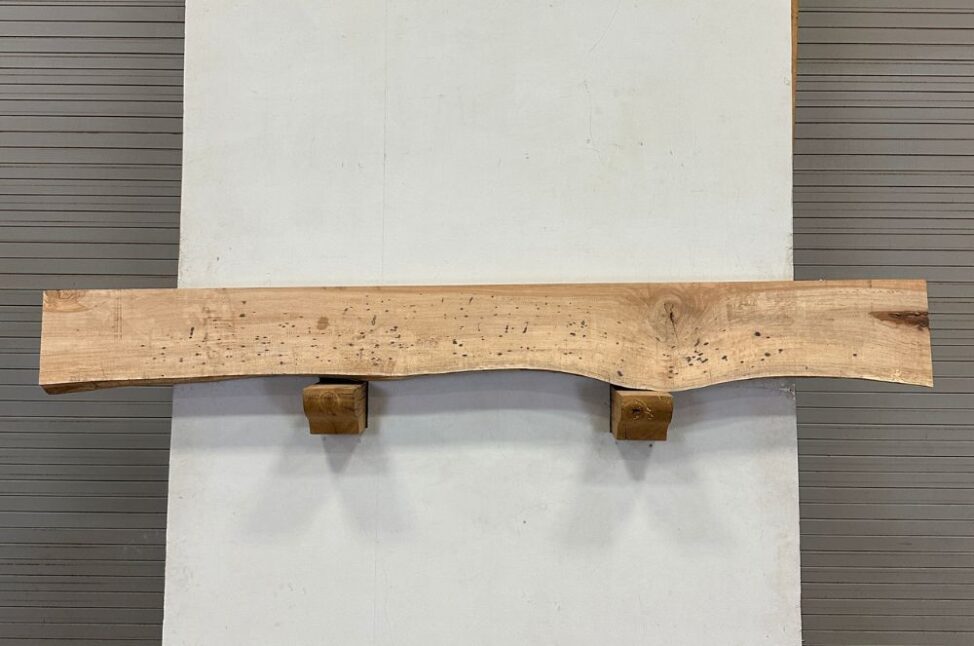 Live Edge Pecan Fireplace Mantel - Top PEM-237