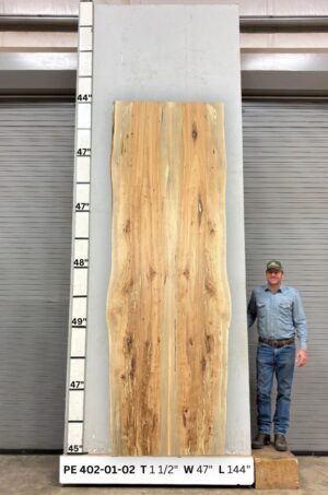 Live Edge Pecan Wood Slab - Front PE 402-01-02