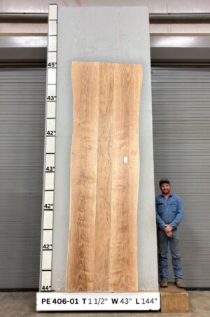 Live Edge Pecan Wood Slab - Front PE 406-01