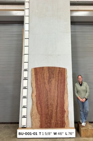 Live Edge Bubinga Wood Slab - Front BU-001-01