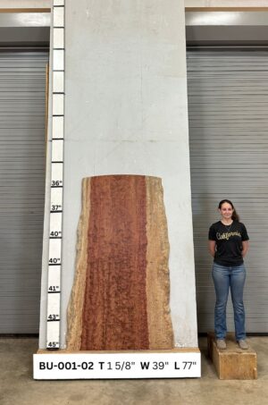 Live Edge Bubinga Wood Slab - Front BU-001-02