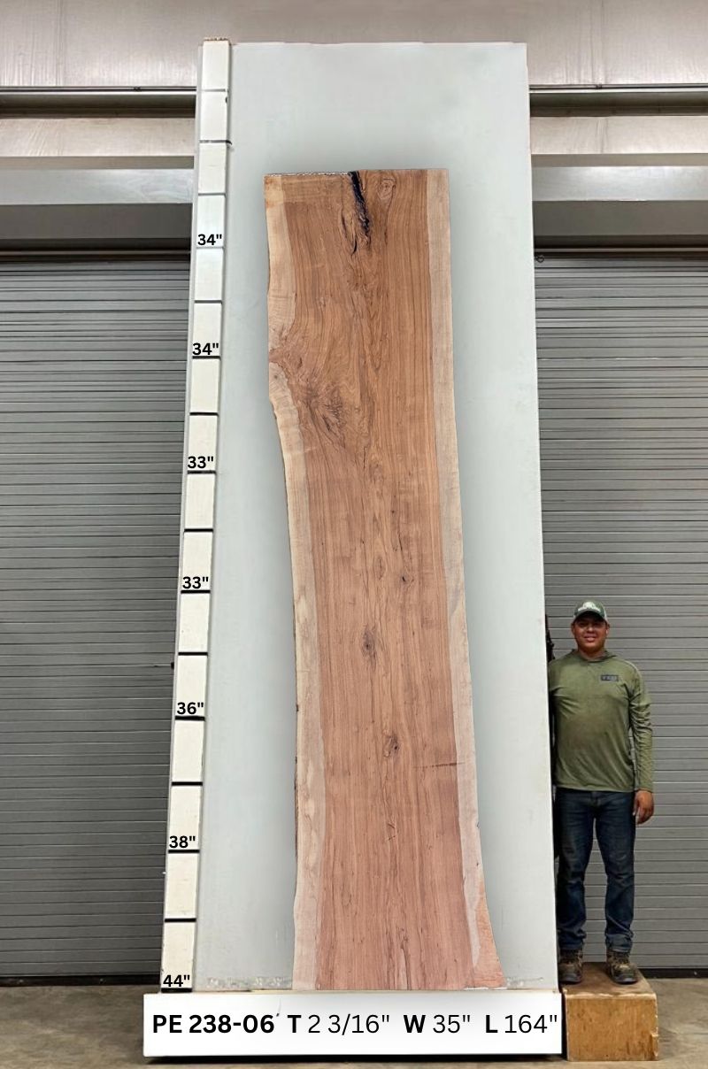 Live Edge Pecan Wood Slab - Back PE-238-06
