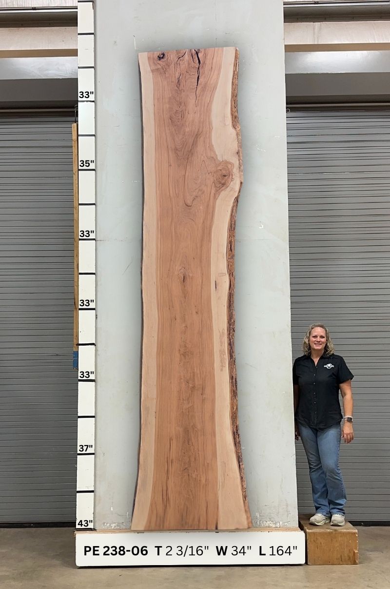 Live Edge Pecan Wood Slab - Back PE-238-07