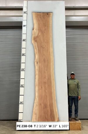 Live Edge Pecan Wood Slab - Front PE-238-08